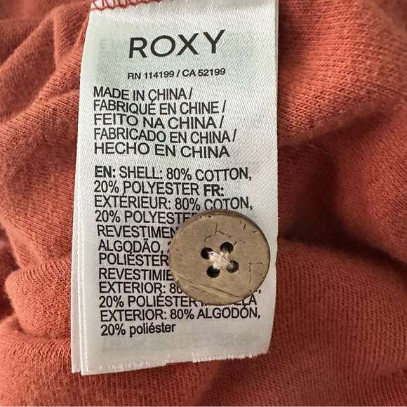 Roxy Three's Company Boxy Cardigan Baked Clay Burnt Orange Size XL - Picture 10 of 10